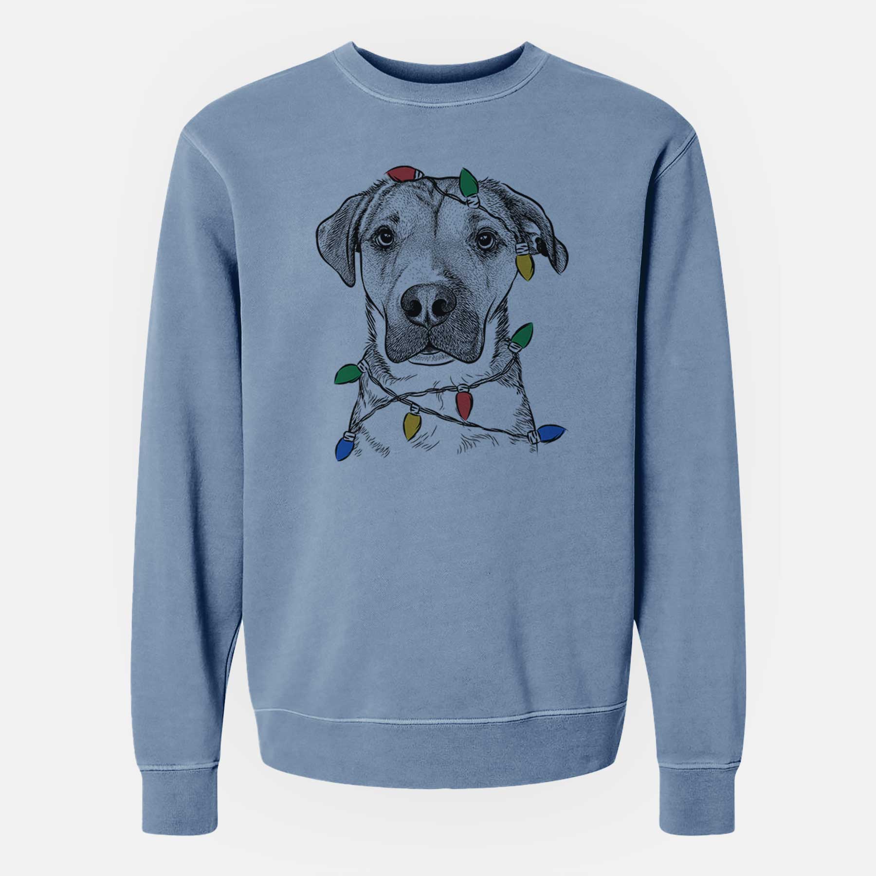 Christmas Lights Nemo the Mixed Breed - Unisex Pigment Dyed Crew Sweatshirt