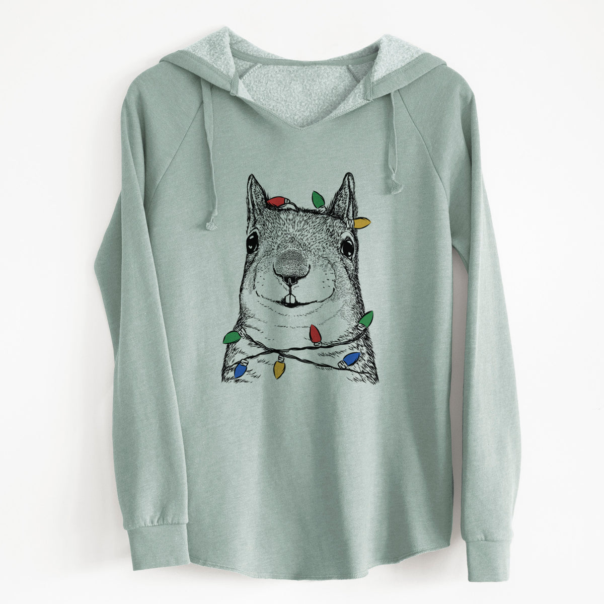Christmas Lights Nibbles the Squirrel - Cali Wave Hooded Sweatshirt
