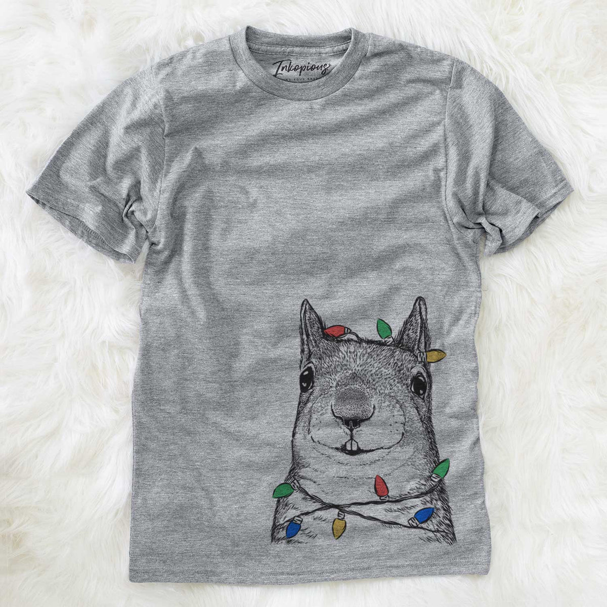 Christmas Lights Nibbles the Squirrel - Unisex Crewneck