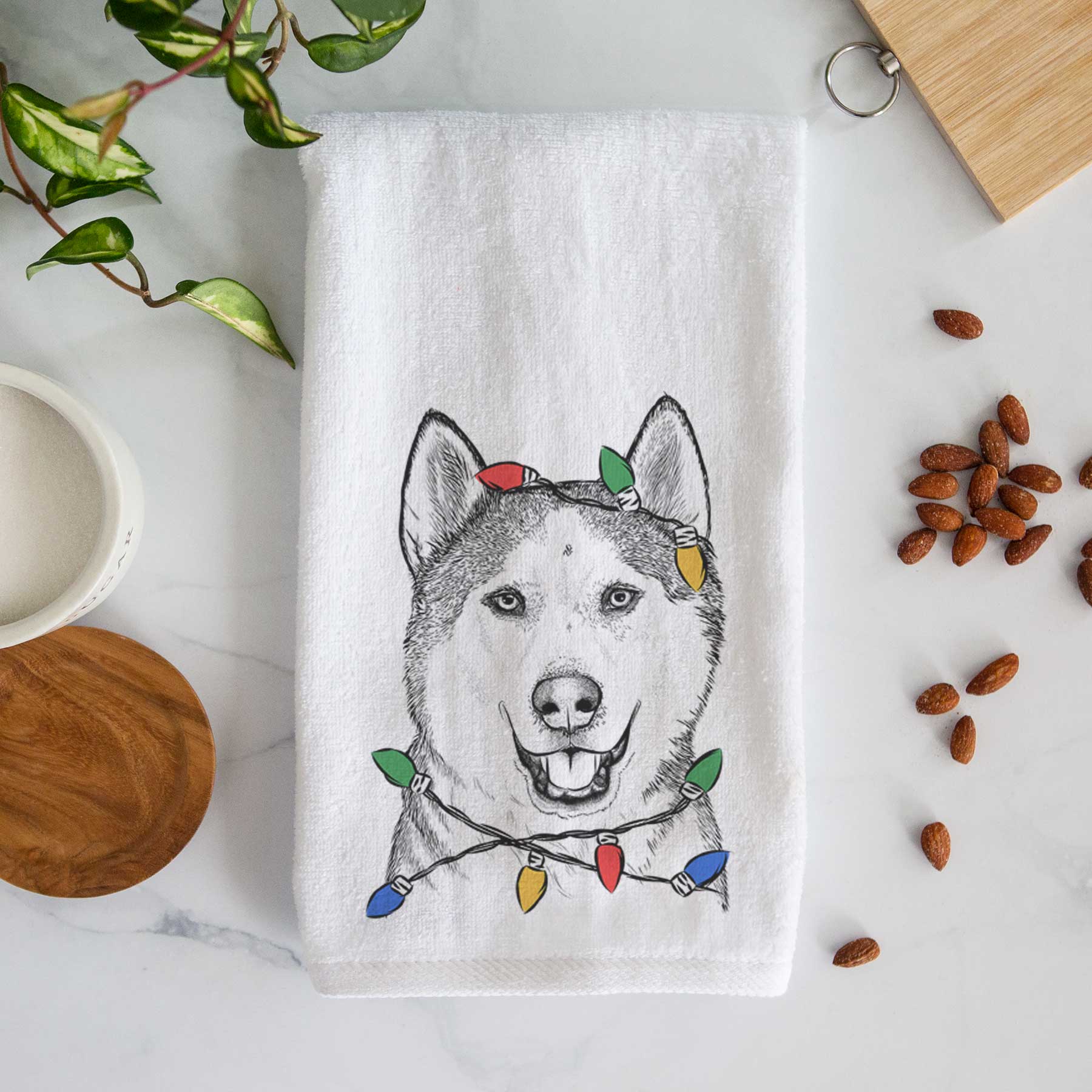 Nika the Siberian Husky Decorative Hand Towel