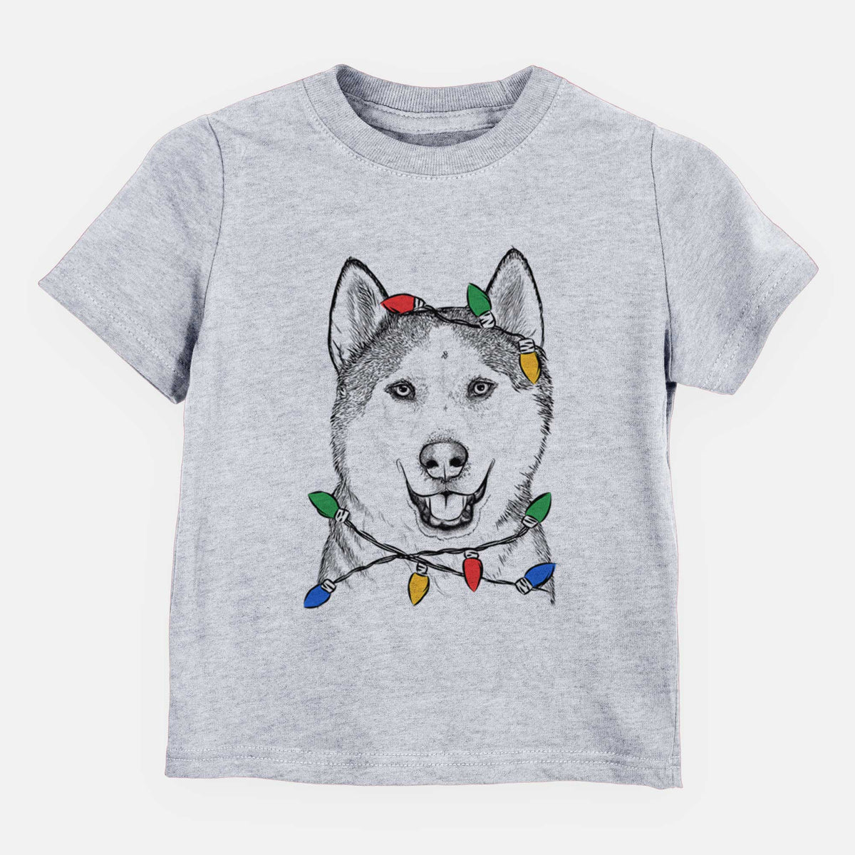 Christmas Lights Nika the Siberian Husky - Kids/Youth/Toddler Shirt