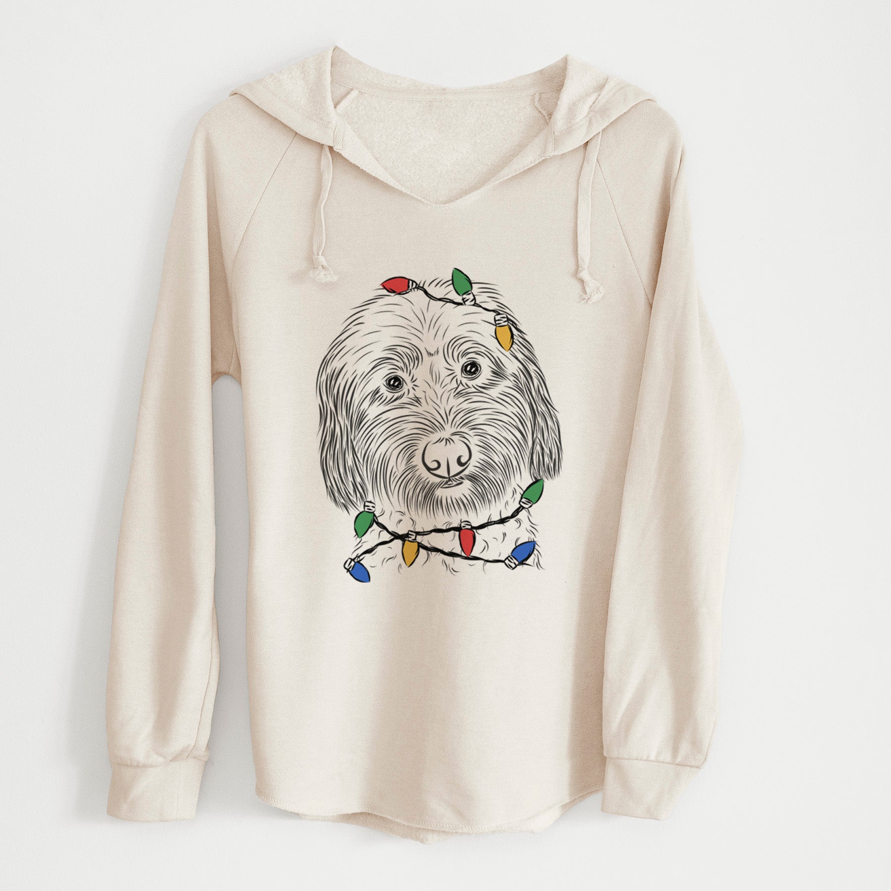 Christmas Lights Niles the Soft Coated Wheaten Terrier - Cali Wave Hooded Sweatshirt