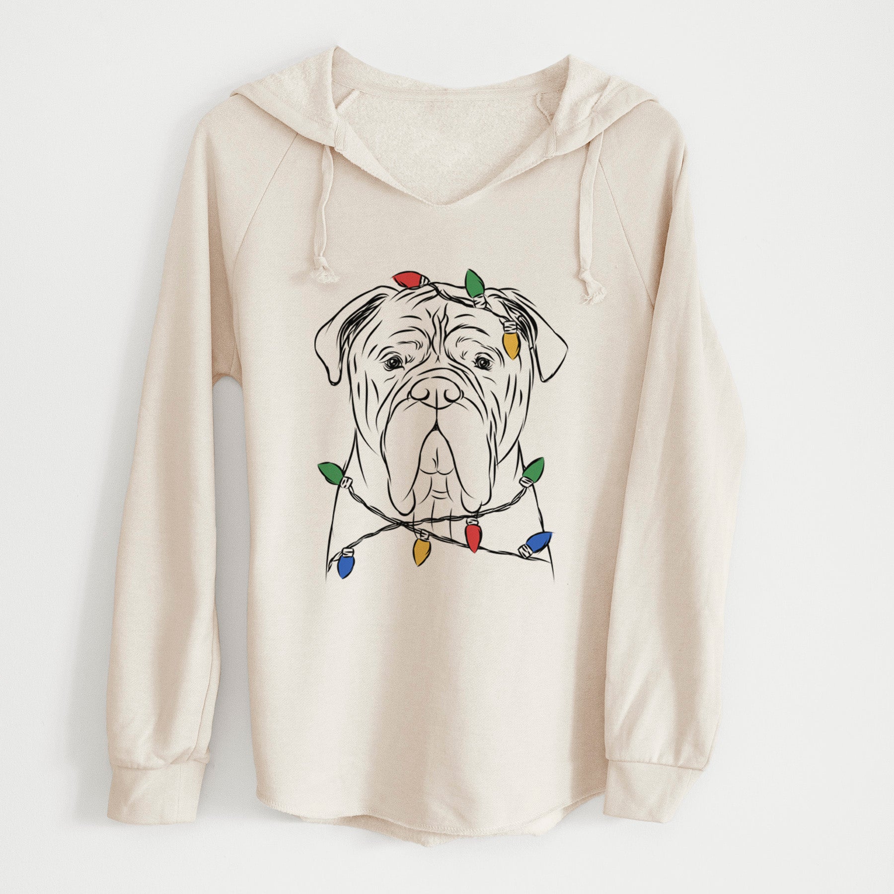 Christmas Lights Nolan the Bull Mastiff - Cali Wave Hooded Sweatshirt