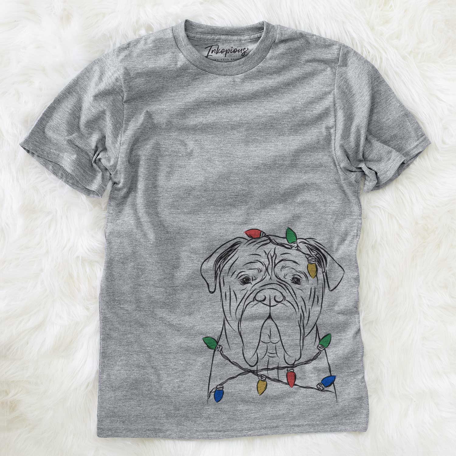 Christmas Lights Nolan the Bull Mastiff - Unisex Crewneck