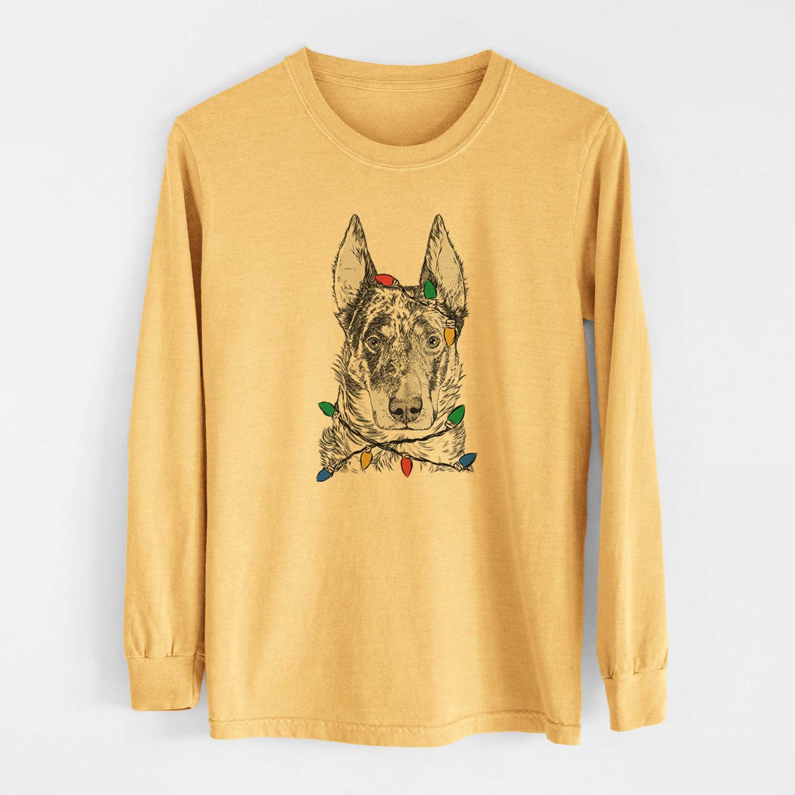 Christmas Lights Nori the Beauceron - Heavyweight 100% Cotton Long Sleeve