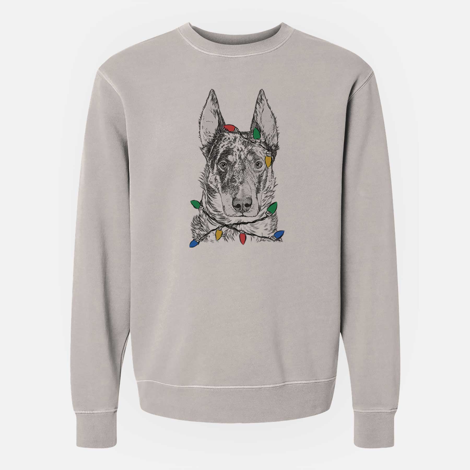 Christmas Lights Nori the Beauceron - Unisex Pigment Dyed Crew Sweatshirt