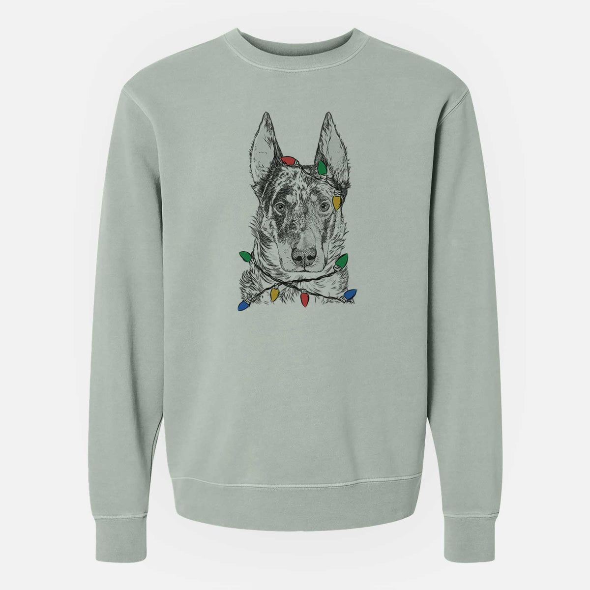 Christmas Lights Nori the Beauceron - Unisex Pigment Dyed Crew Sweatshirt