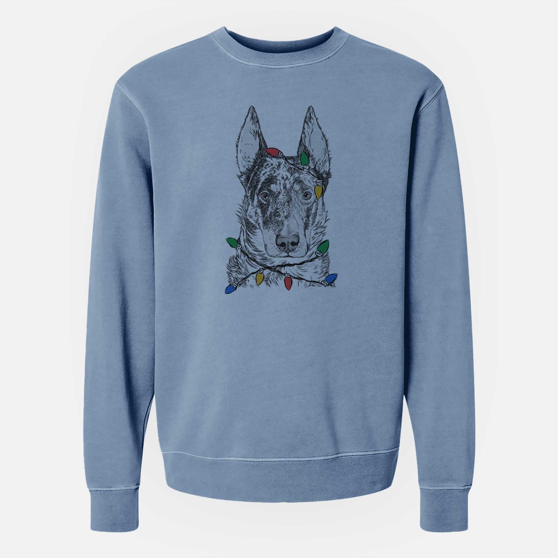 Christmas Lights Nori the Beauceron - Unisex Pigment Dyed Crew Sweatshirt