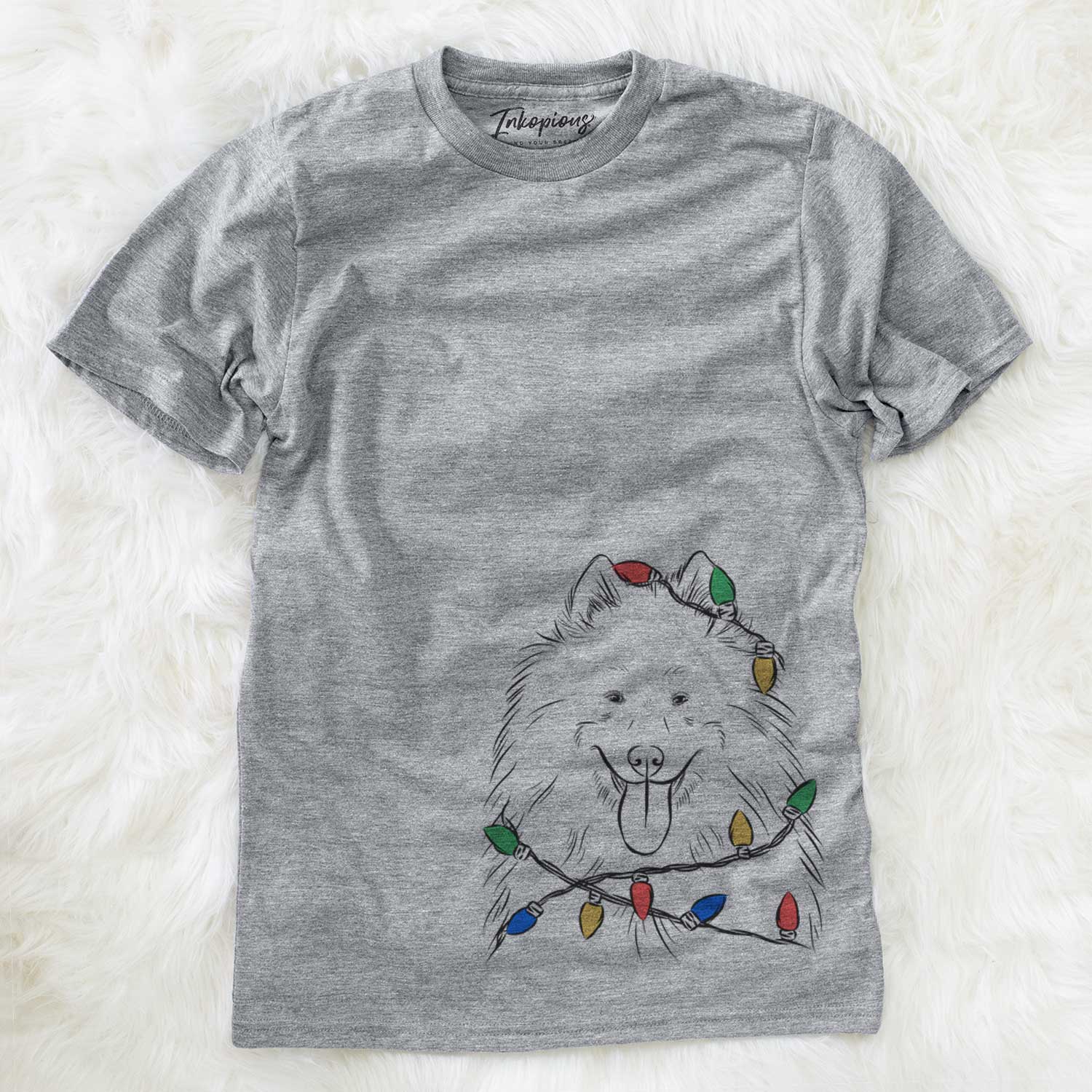 Christmas Lights Nova the Samoyed - Unisex Crewneck