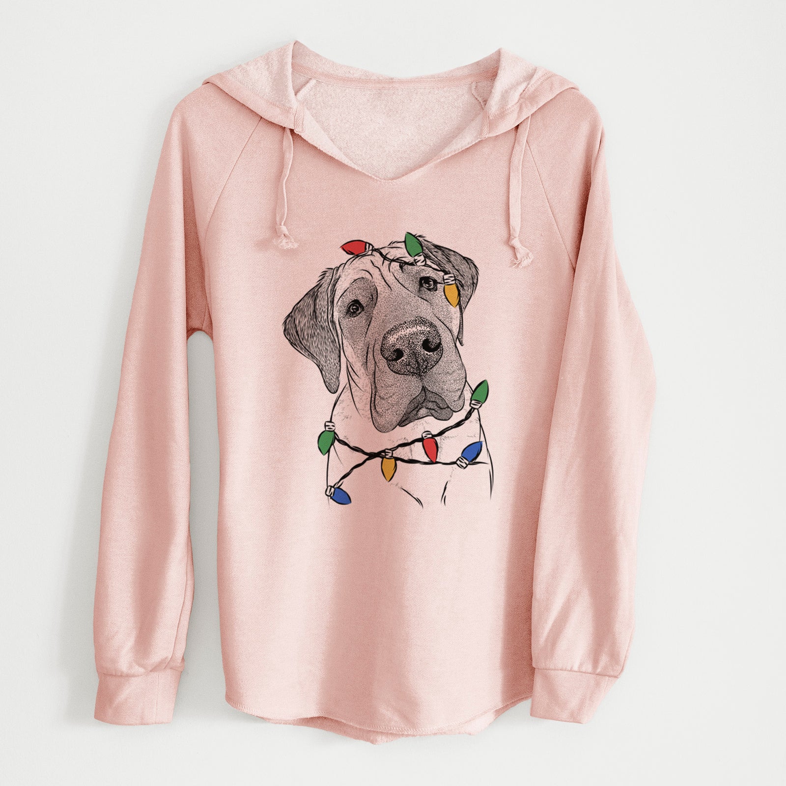 Christmas Lights Nutterbutter the English Mastiff - Cali Wave Hooded Sweatshirt