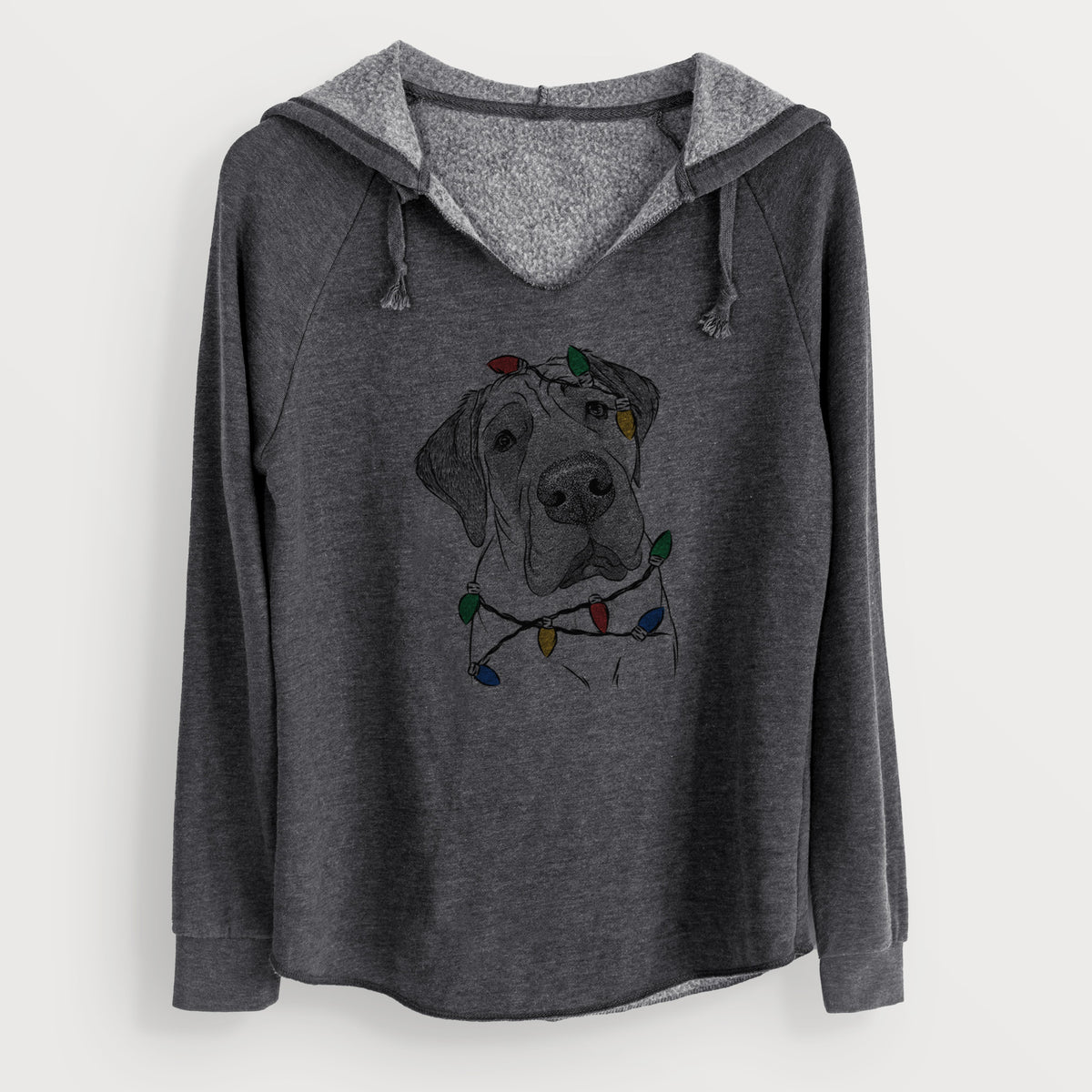 Christmas Lights Nutterbutter the English Mastiff - Cali Wave Hooded Sweatshirt