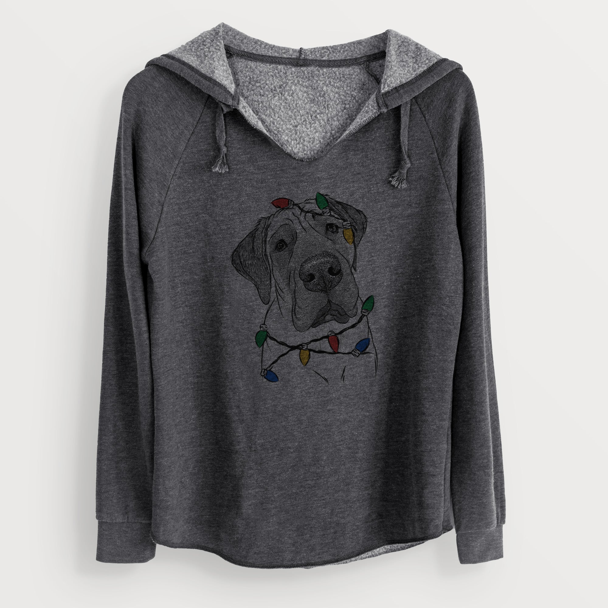 Christmas Lights Nutterbutter the English Mastiff - Cali Wave Hooded Sweatshirt