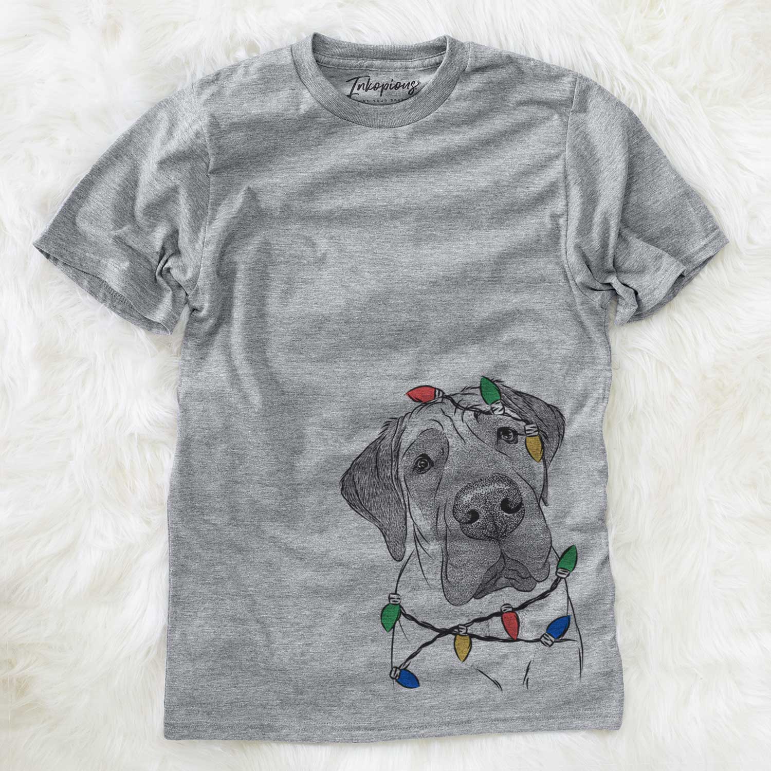 Christmas Lights Nutterbutter the English Mastiff - Unisex Crewneck