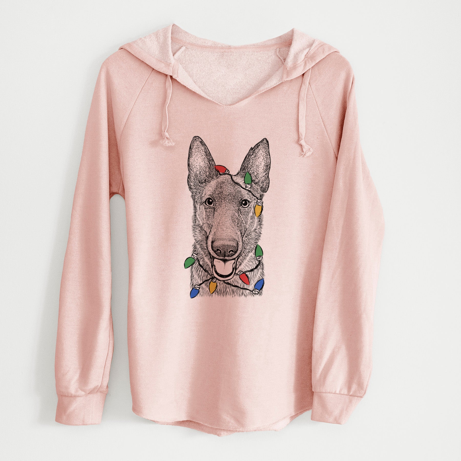 Christmas Lights Nyx the German Shepherd - Cali Wave Hooded Sweatshirt