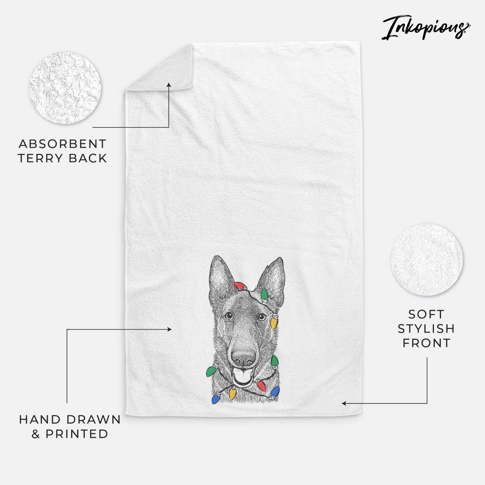 Nyx the German Shepherd Decorative Hand Towel