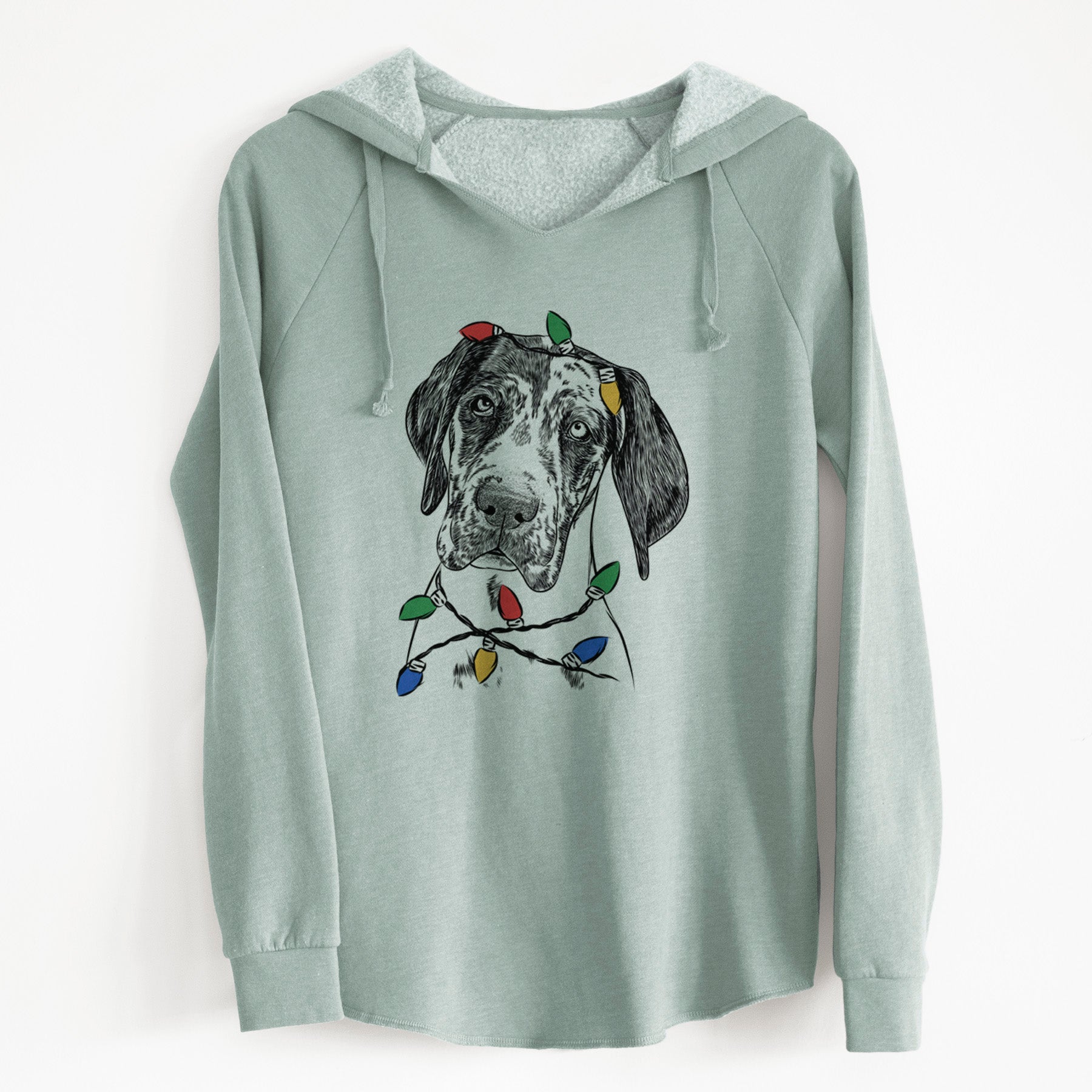 Christmas Lights Nyx the Great Dane - Cali Wave Hooded Sweatshirt