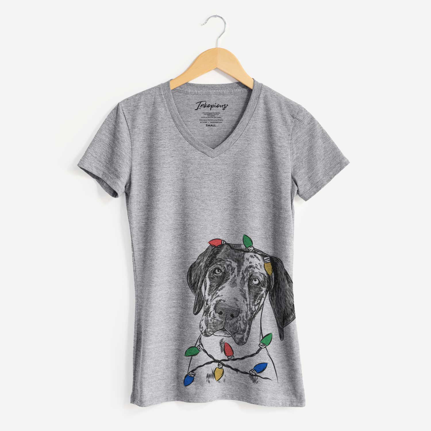 Christmas Lights Nyx the Great Dane - Women's V-neck Shirt