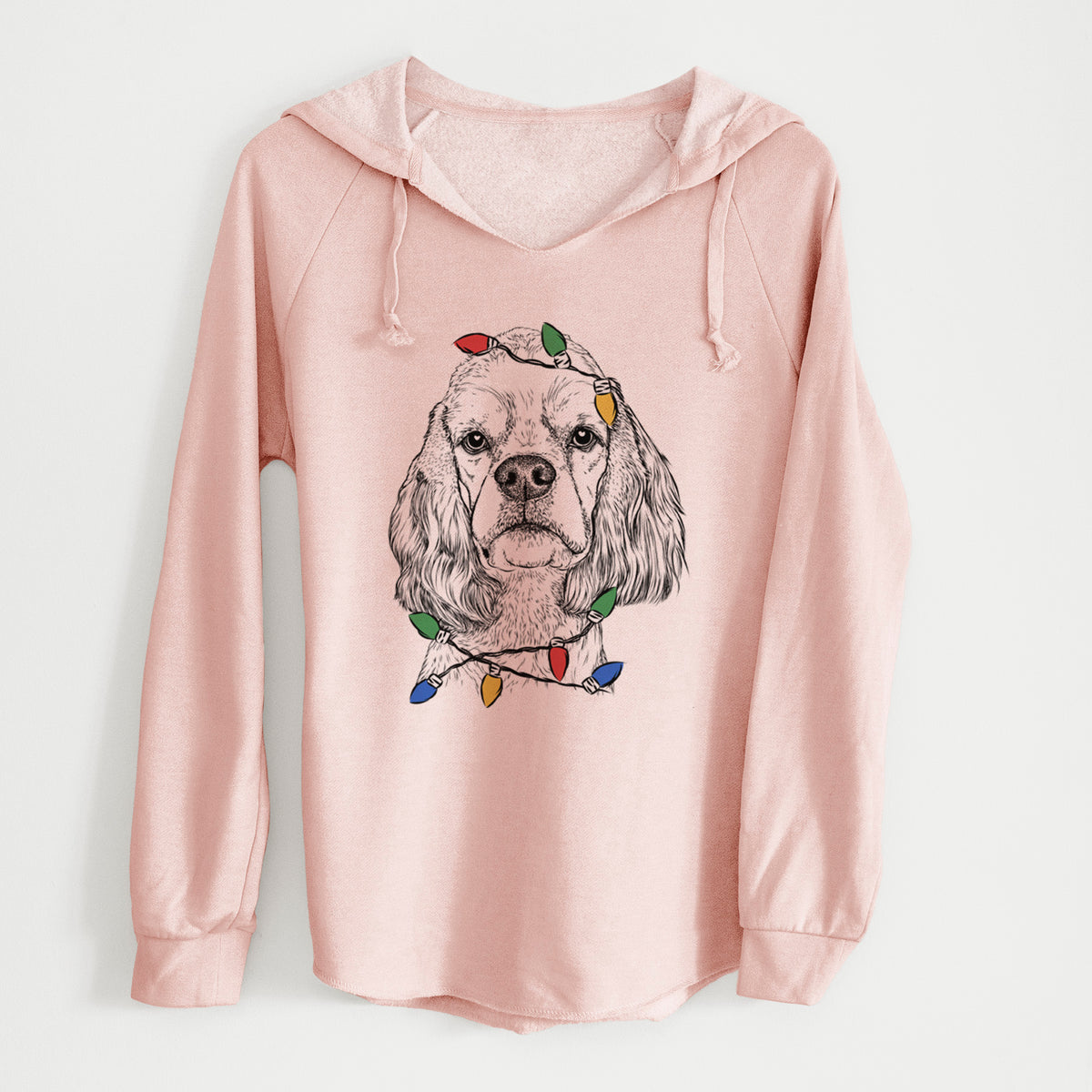 Christmas Lights Oakley the American Cocker Spaniel - Cali Wave Hooded Sweatshirt