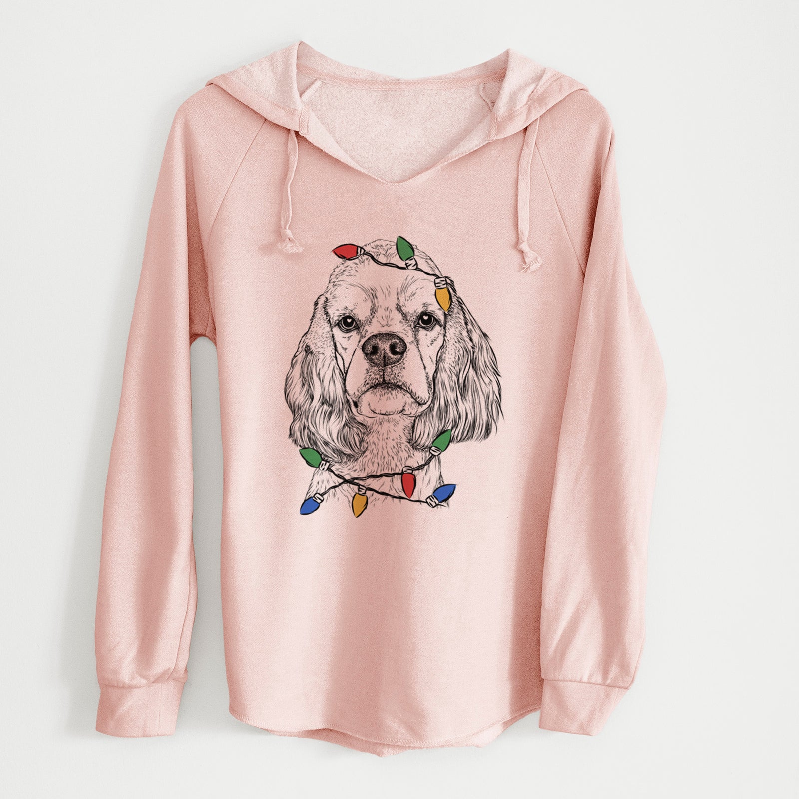 Christmas Lights Oakley the American Cocker Spaniel - Cali Wave Hooded Sweatshirt