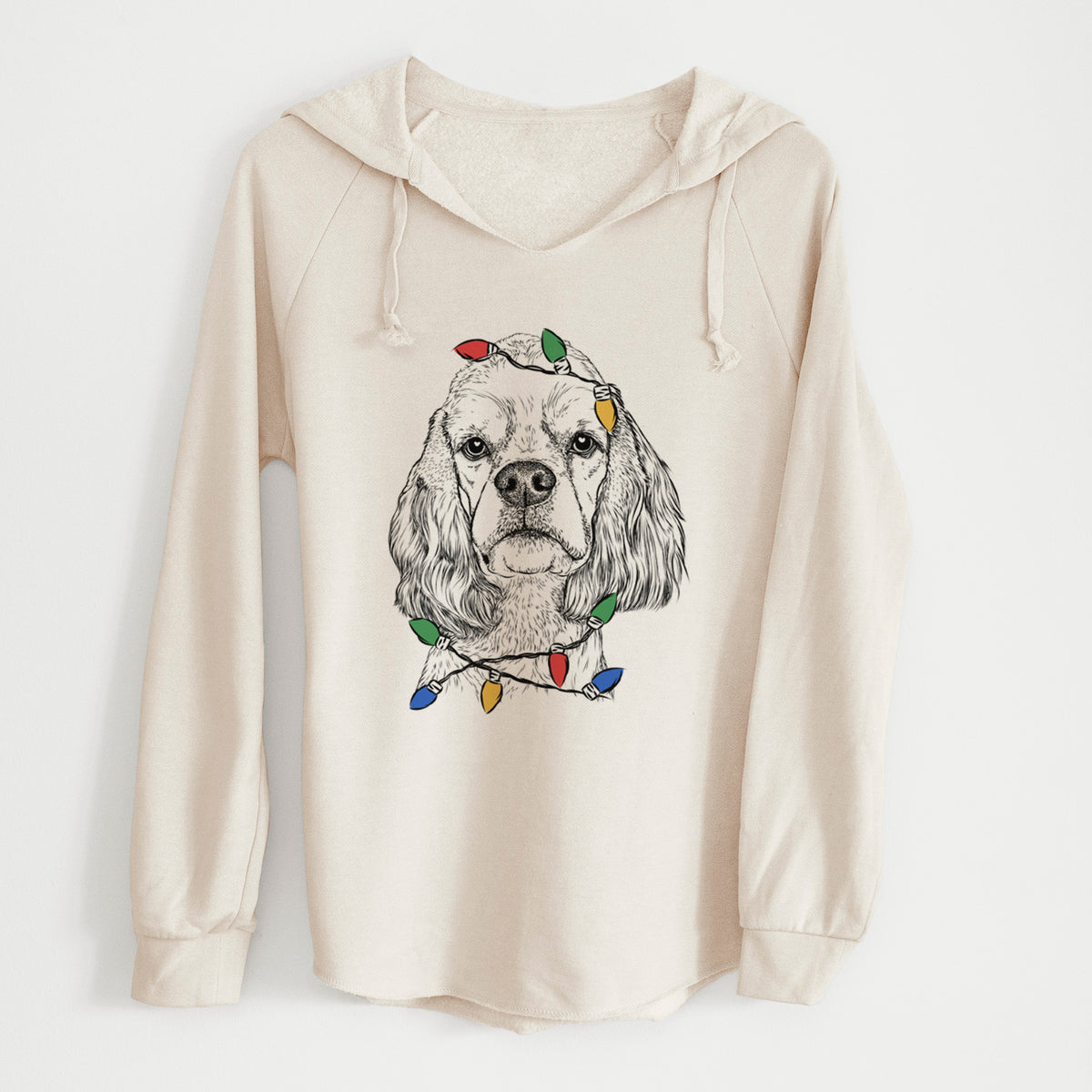 Christmas Lights Oakley the American Cocker Spaniel - Cali Wave Hooded Sweatshirt
