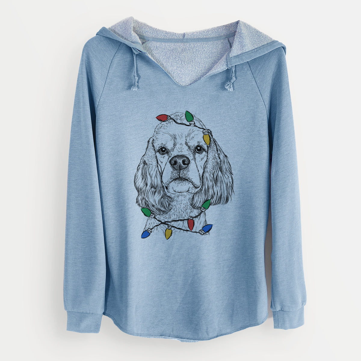 Christmas Lights Oakley the American Cocker Spaniel - Cali Wave Hooded Sweatshirt