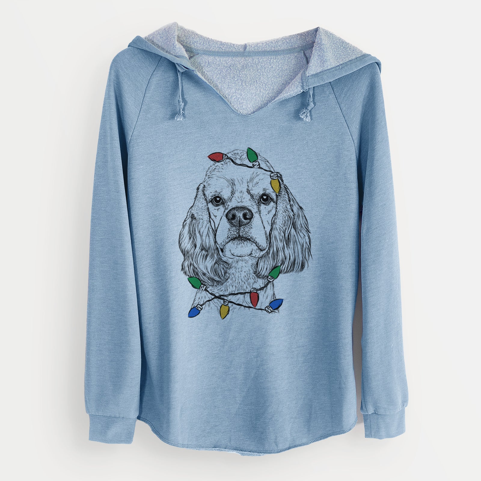 Christmas Lights Oakley the American Cocker Spaniel - Cali Wave Hooded Sweatshirt