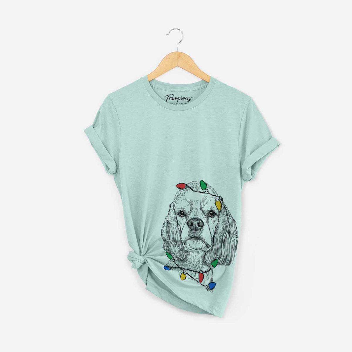 Christmas Lights Oakley the American Cocker Spaniel - Unisex Crewneck