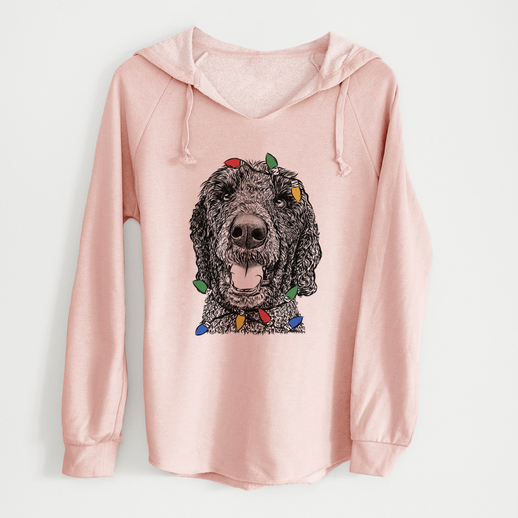 Christmas Lights Obi James the Goldendoodle - Cali Wave Hooded Sweatshirt