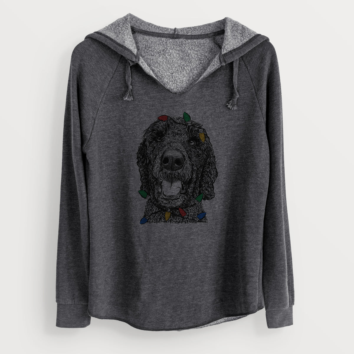 Christmas Lights Obi James the Goldendoodle - Cali Wave Hooded Sweatshirt