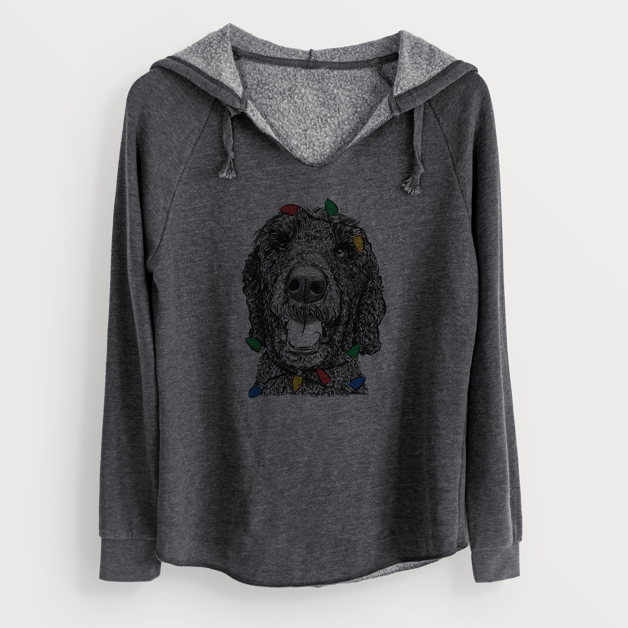 Christmas Lights Obi James the Goldendoodle - Cali Wave Hooded Sweatshirt