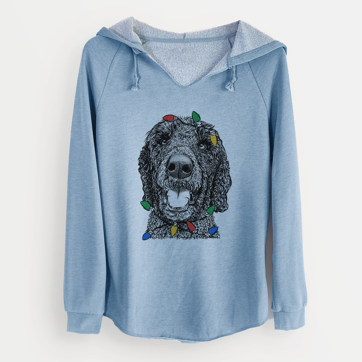 Christmas Lights Obi James the Goldendoodle - Cali Wave Hooded Sweatshirt