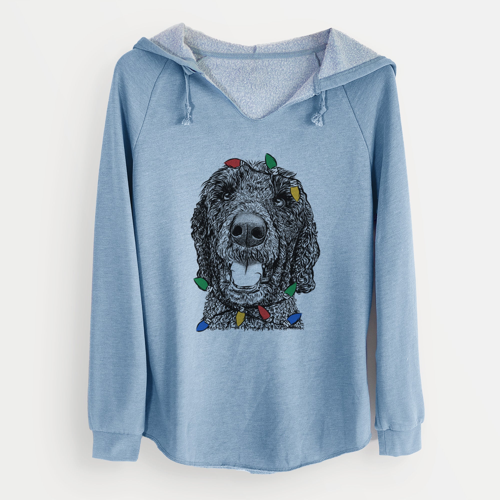 Christmas Lights Obi James the Goldendoodle - Cali Wave Hooded Sweatshirt
