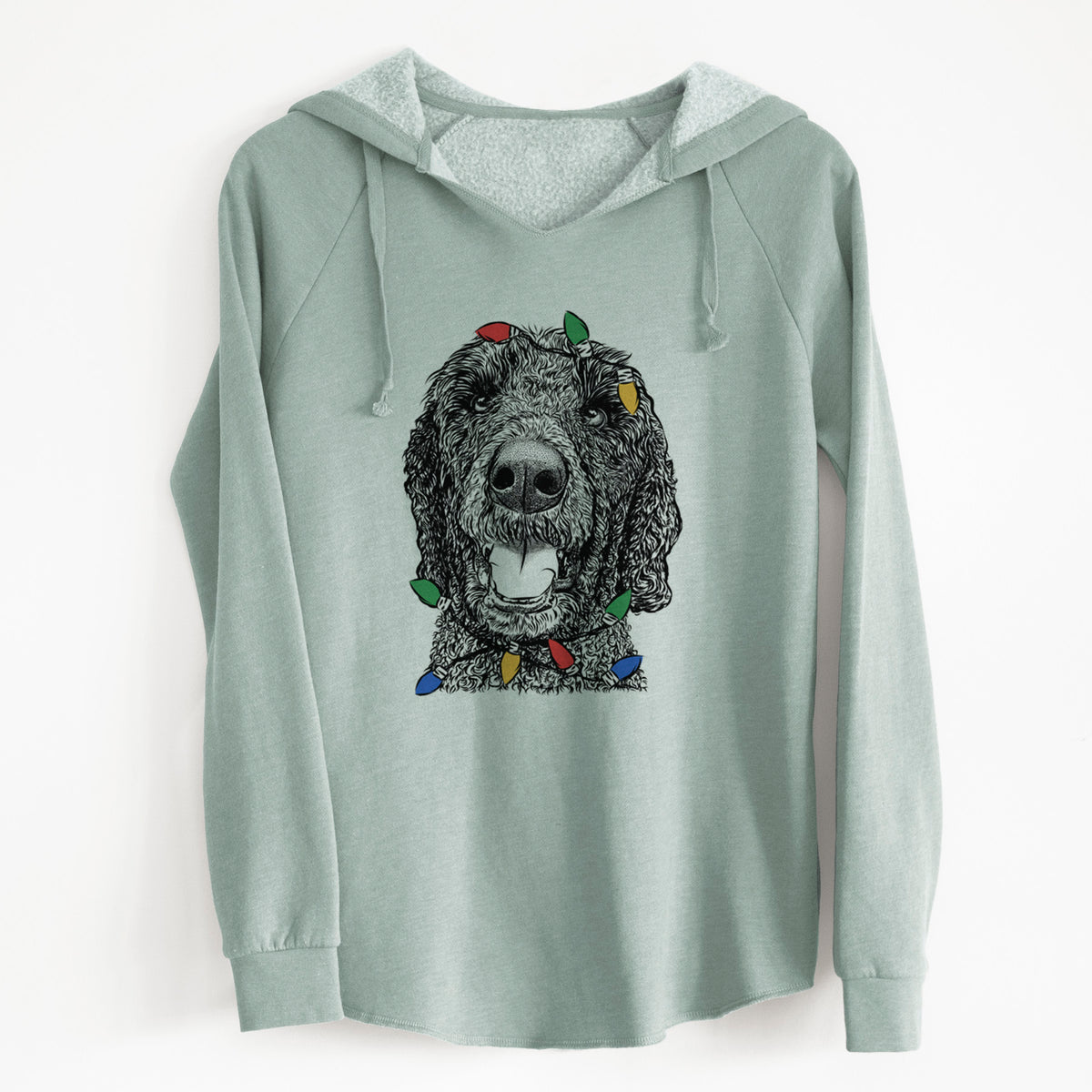 Christmas Lights Obi James the Goldendoodle - Cali Wave Hooded Sweatshirt
