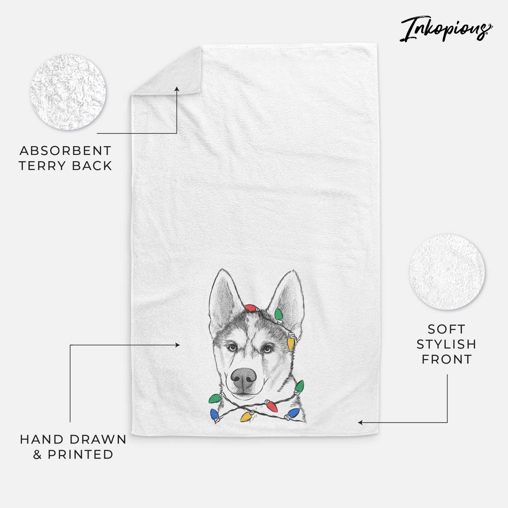 Odin the Siberian Husky Decorative Hand Towel