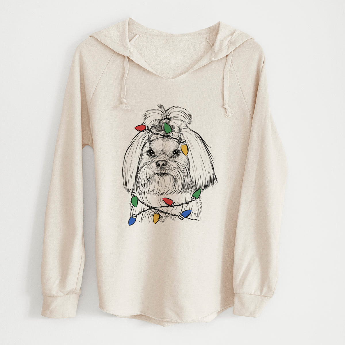 Christmas Lights Olga the Shih Tzu - Cali Wave Hooded Sweatshirt