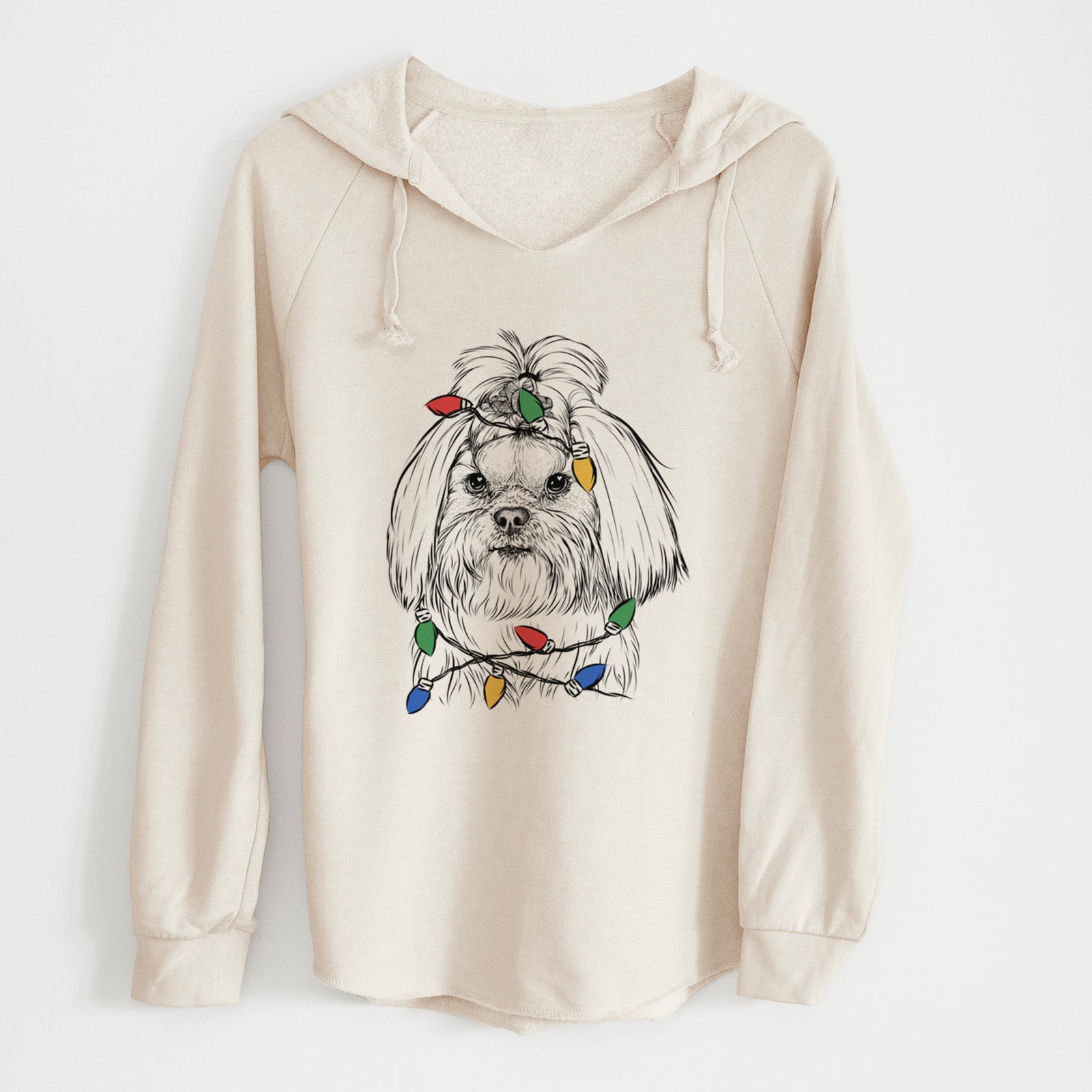 Christmas Lights Olga the Shih Tzu - Cali Wave Hooded Sweatshirt