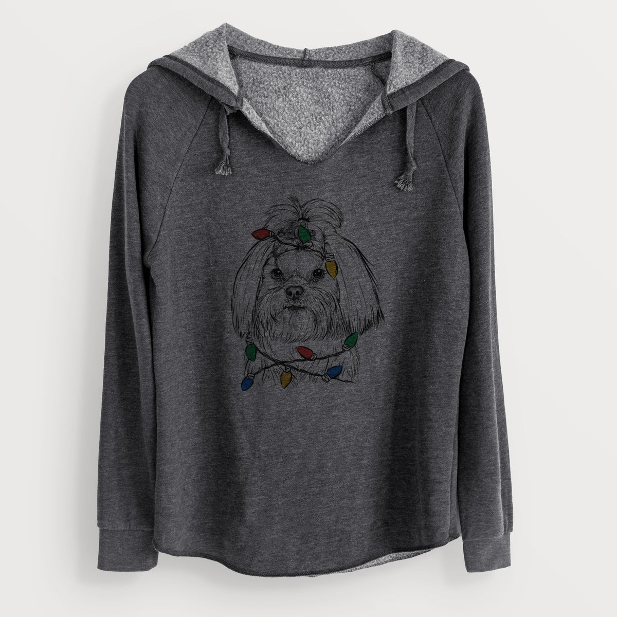 Christmas Lights Olga the Shih Tzu - Cali Wave Hooded Sweatshirt