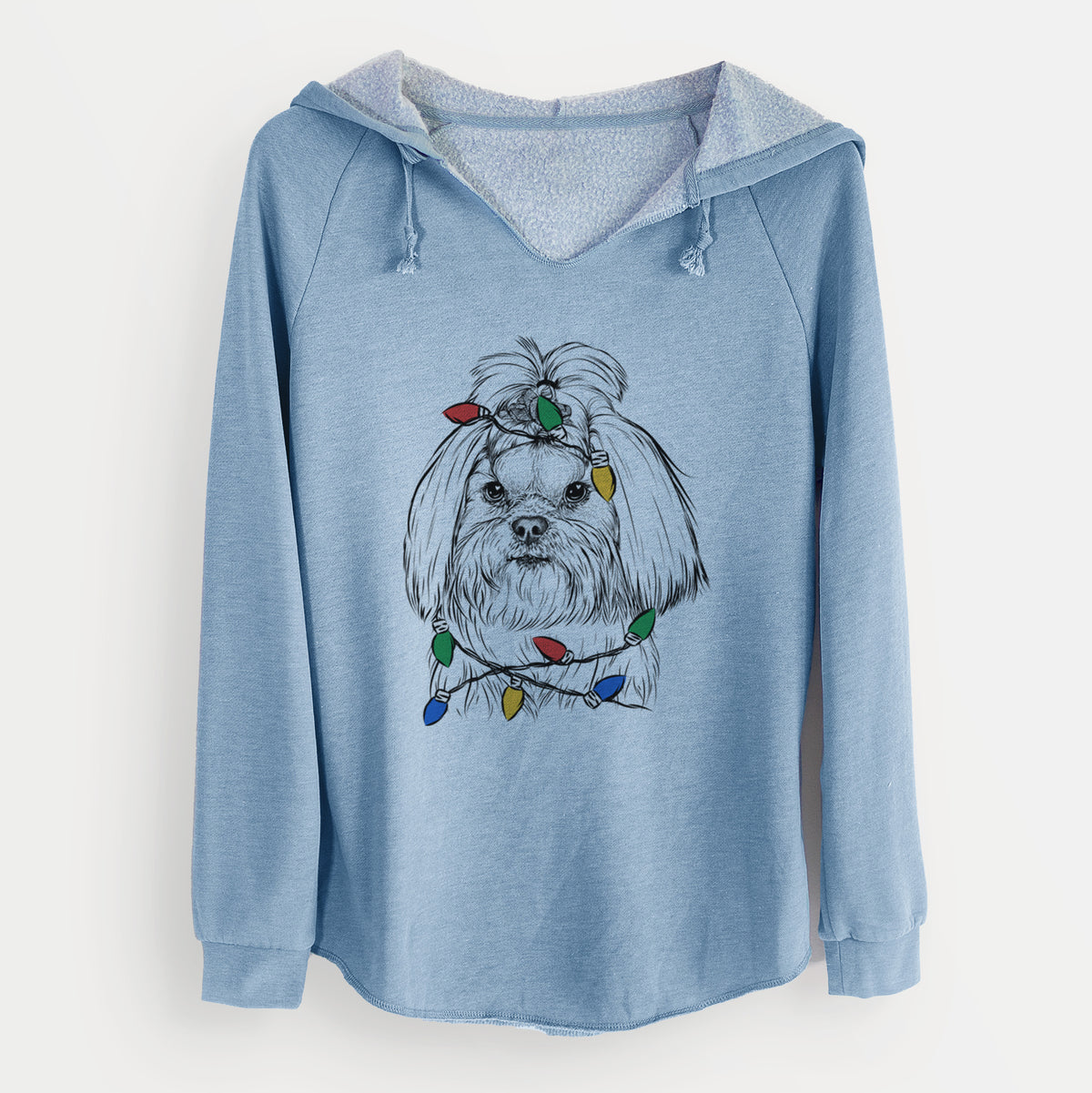 Christmas Lights Olga the Shih Tzu - Cali Wave Hooded Sweatshirt