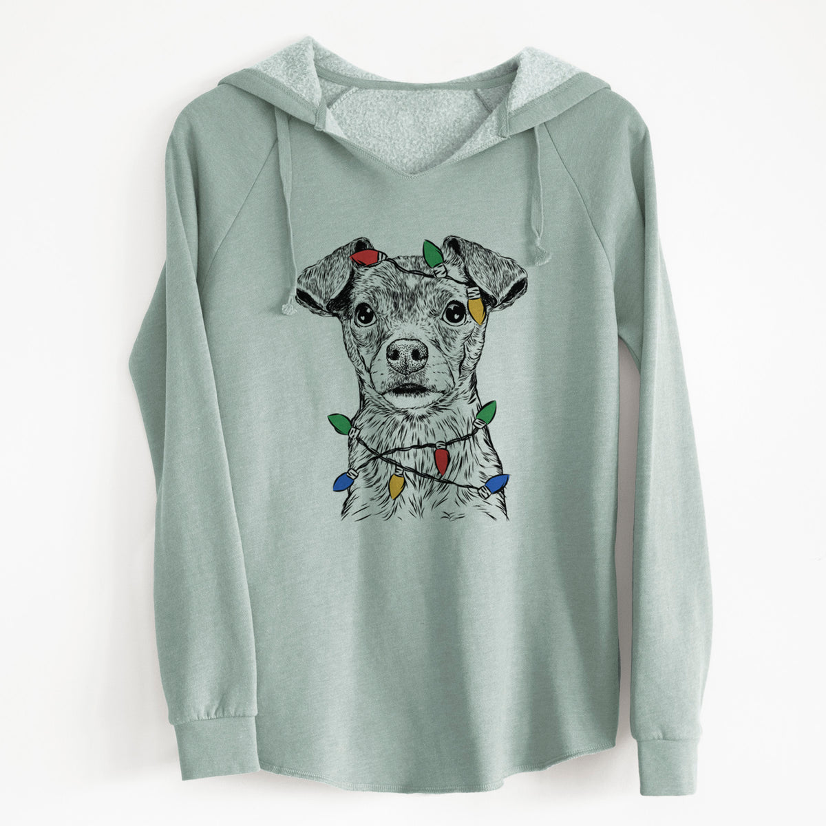 Christmas Lights Olive the Mixed Breed - Cali Wave Hooded Sweatshirt
