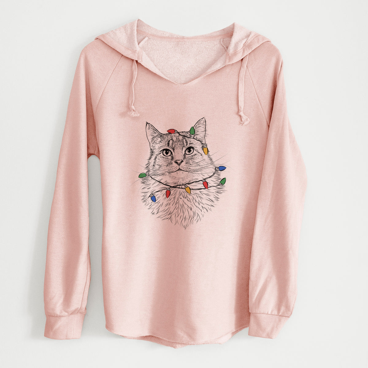Christmas Lights Olive the Cat - Cali Wave Hooded Sweatshirt