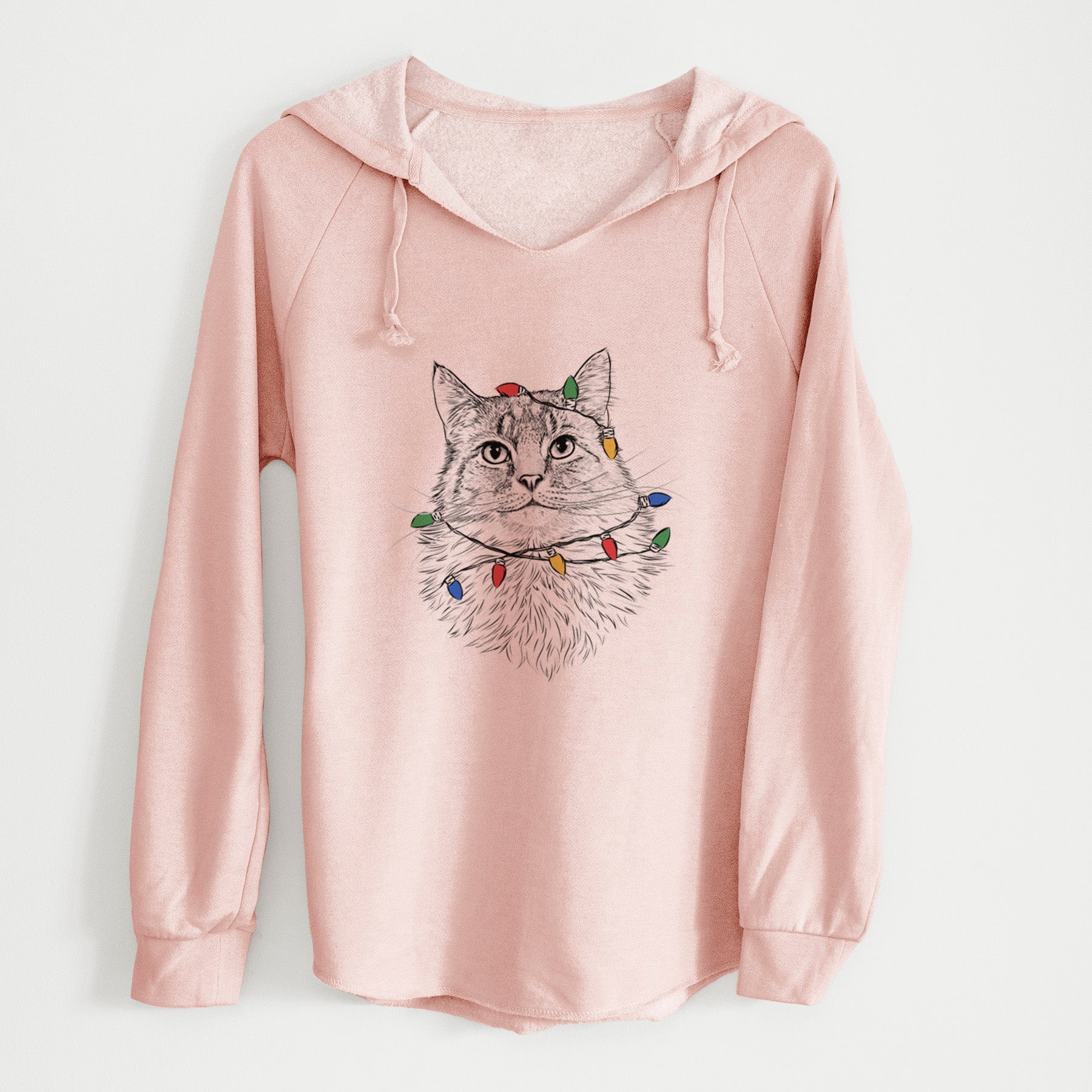 Christmas Lights Olive the Cat - Cali Wave Hooded Sweatshirt