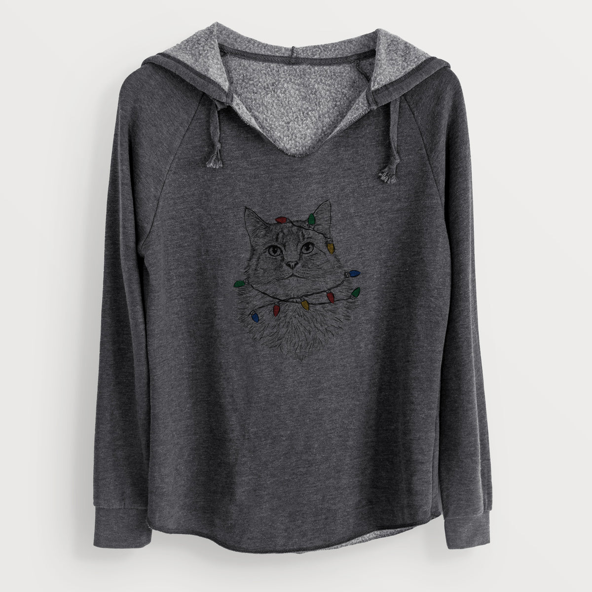 Christmas Lights Olive the Cat - Cali Wave Hooded Sweatshirt