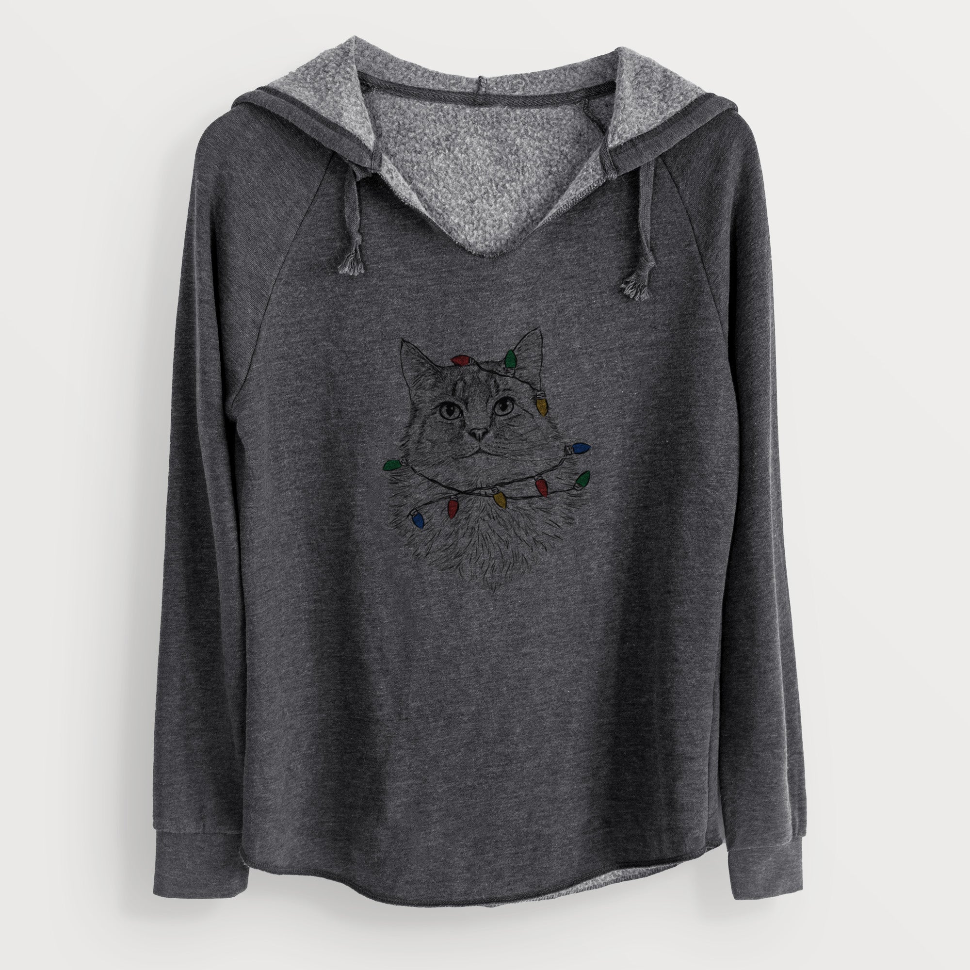 Christmas Lights Olive the Cat - Cali Wave Hooded Sweatshirt