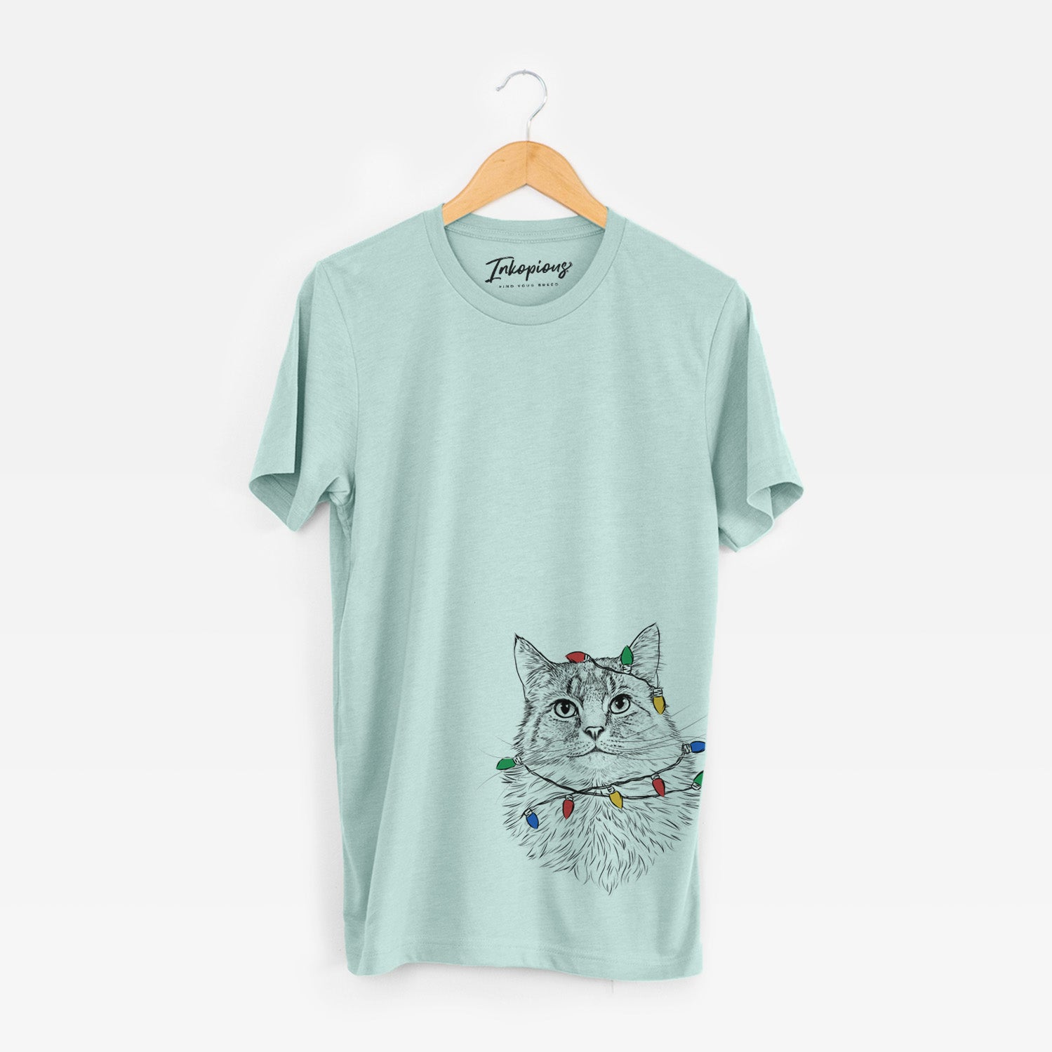 Christmas Lights Olive the Cat - Unisex Crewneck