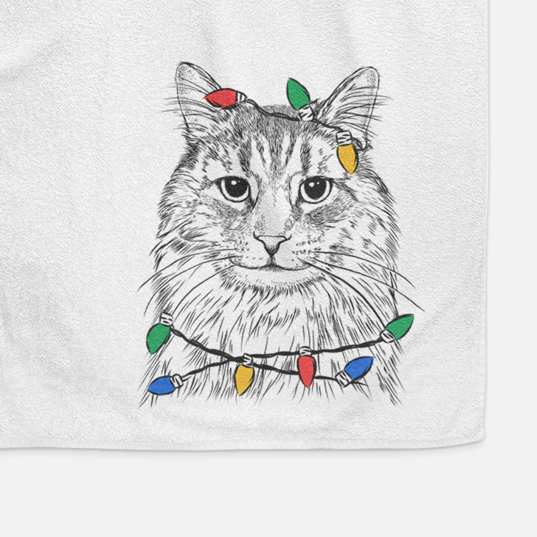 Oliver Fluff the Maine Coon Mix Cat Decorative Hand Towel