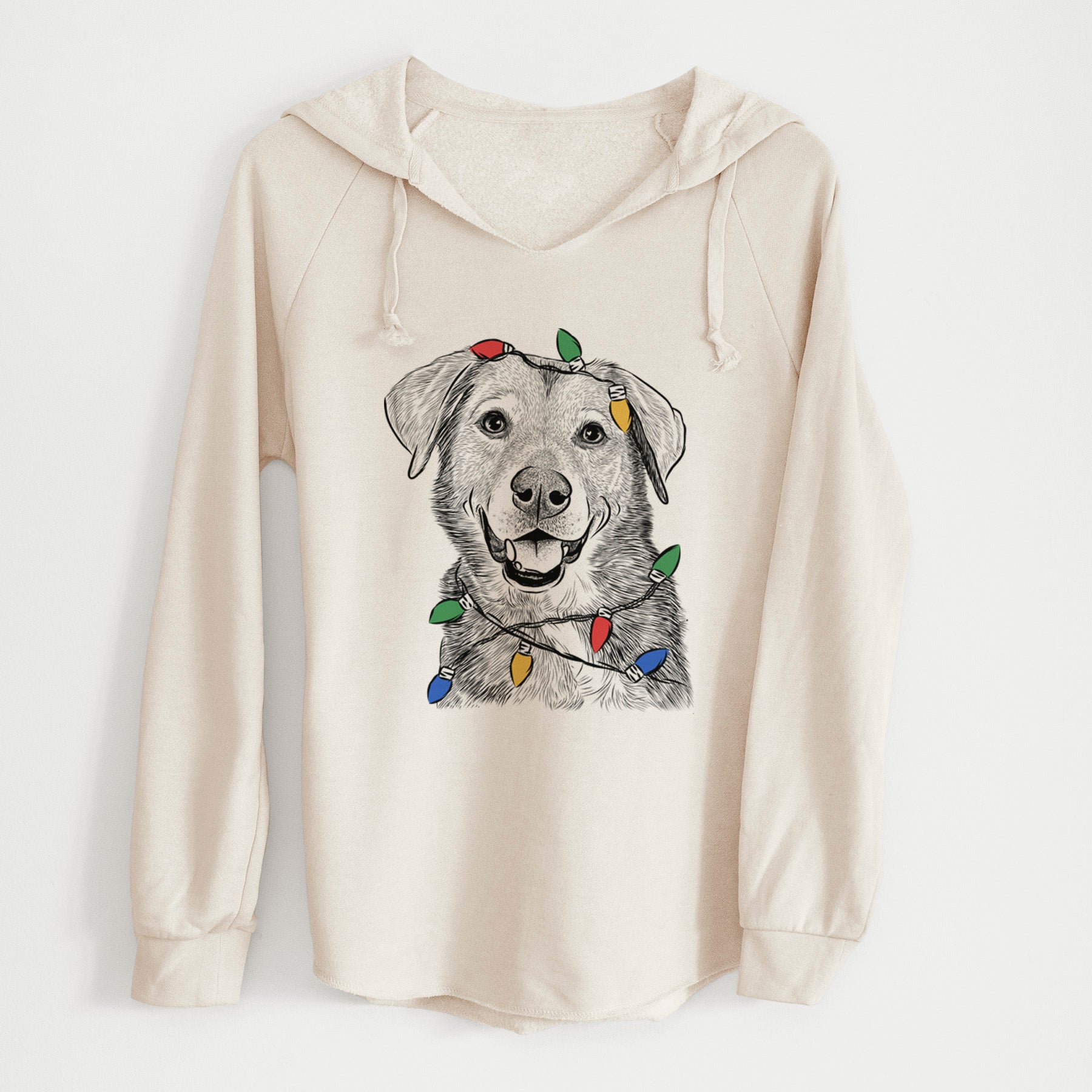 Christmas Lights Oliver the Mixed Breed - Cali Wave Hooded Sweatshirt