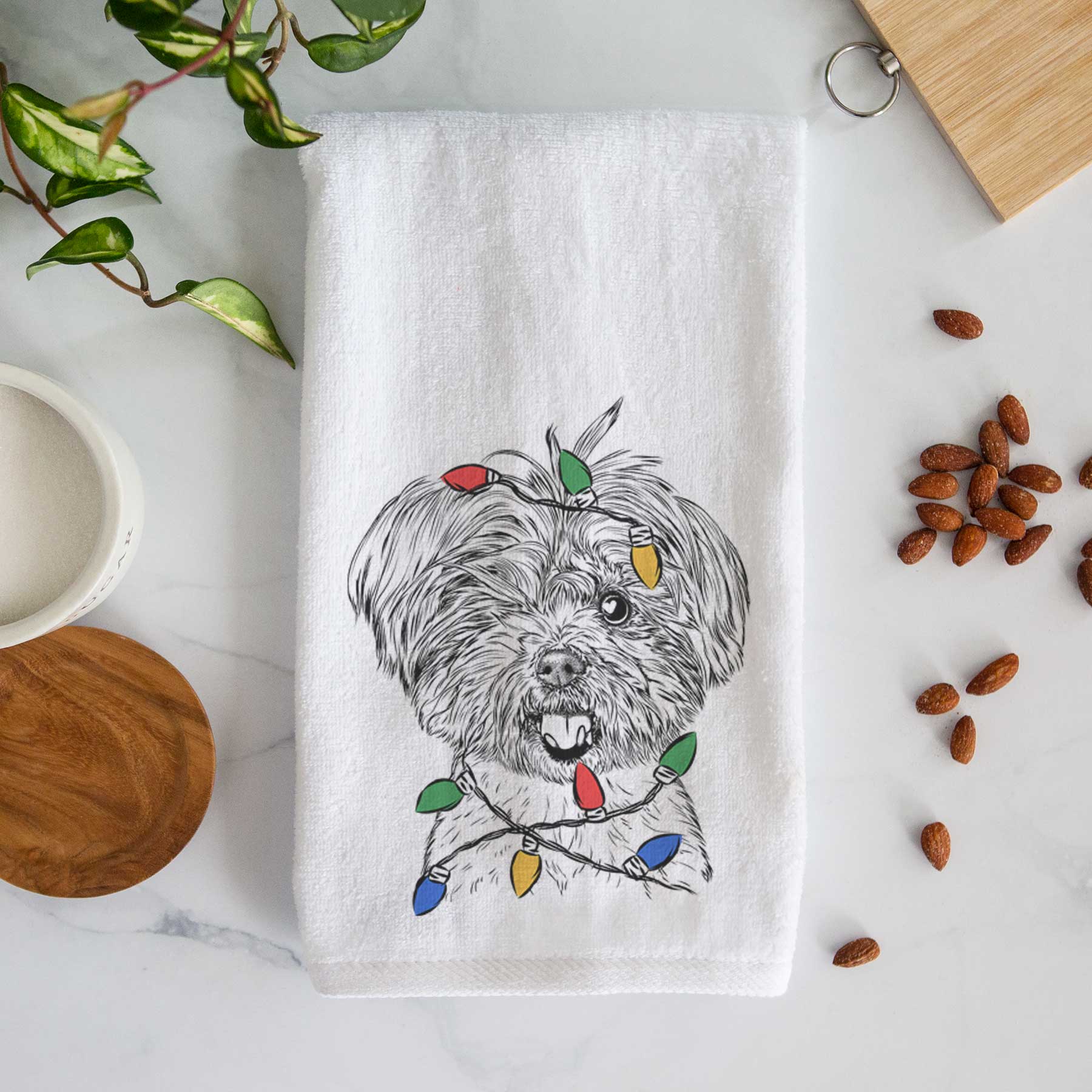 Oliver the Yorkie Mix Decorative Hand Towel