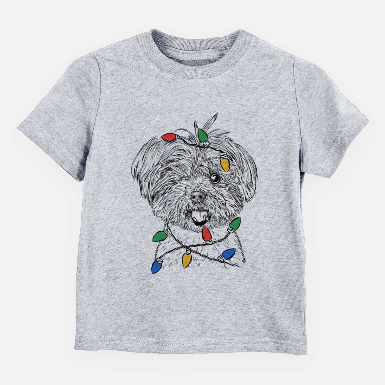 Christmas Lights Oliver the Yorkie Mix - Kids/Youth/Toddler Shirt