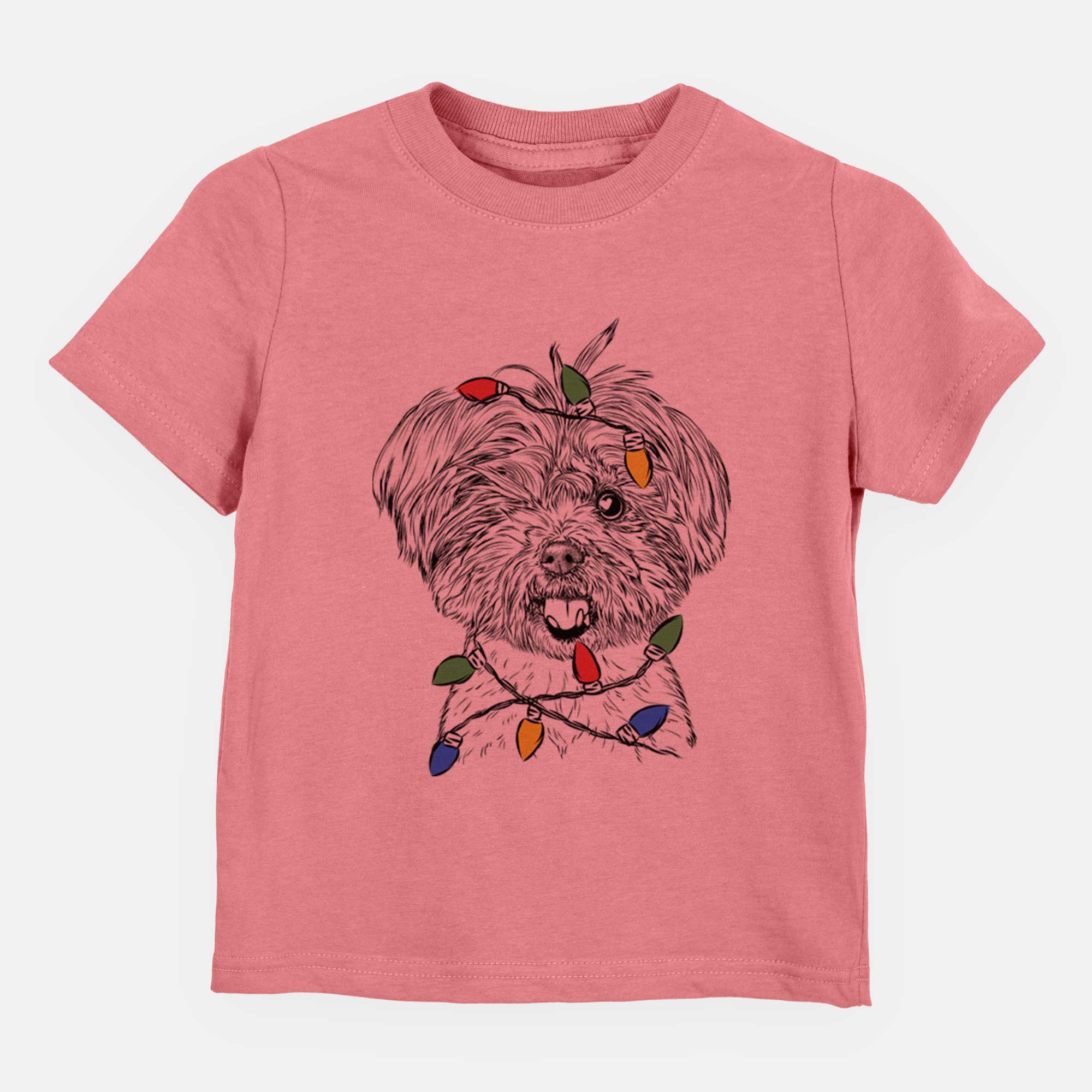Christmas Lights Oliver the Yorkie Mix - Kids/Youth/Toddler Shirt