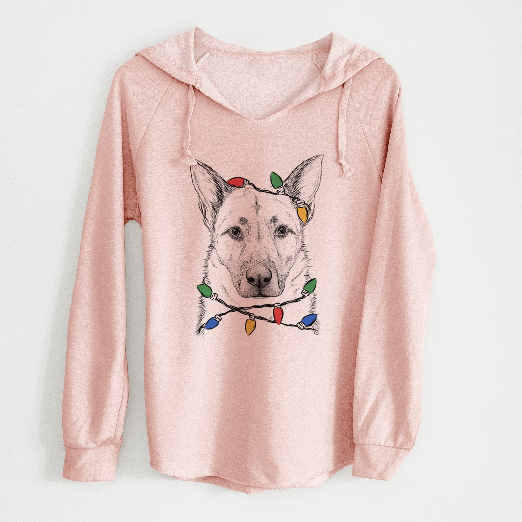 Christmas Lights Oliverno the German Shepherd - Cali Wave Hooded Sweatshirt